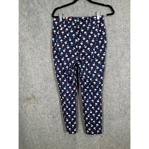 BODEN Pants Women 6 Regular Navy Blue Mid Rise Flat Front Tapered Leg Novelty - Picture 7 of 10